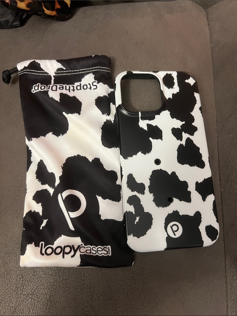 Loopy Cases Cow Print Phone Case - Black & White